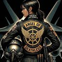 pilot's jacket badge: Angel of Deathless — 'this is my last rebirth'