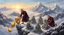two conspirators push two of the seven golden eggs off the cliff, leaving five petrified monks: the 5-jhāna-factor conspiracy